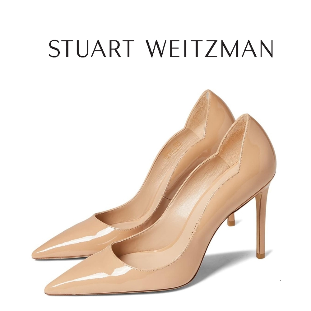 Stuart Weitzman Womens Stuart 100 Scallop Pump Adobe Size 9.5 B Stiletto - Picture 2 of 6